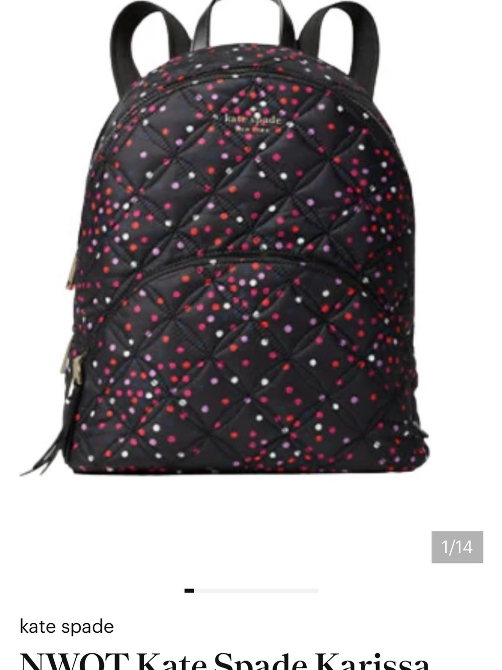 kate spade  Karissa quilted confetti Backpack